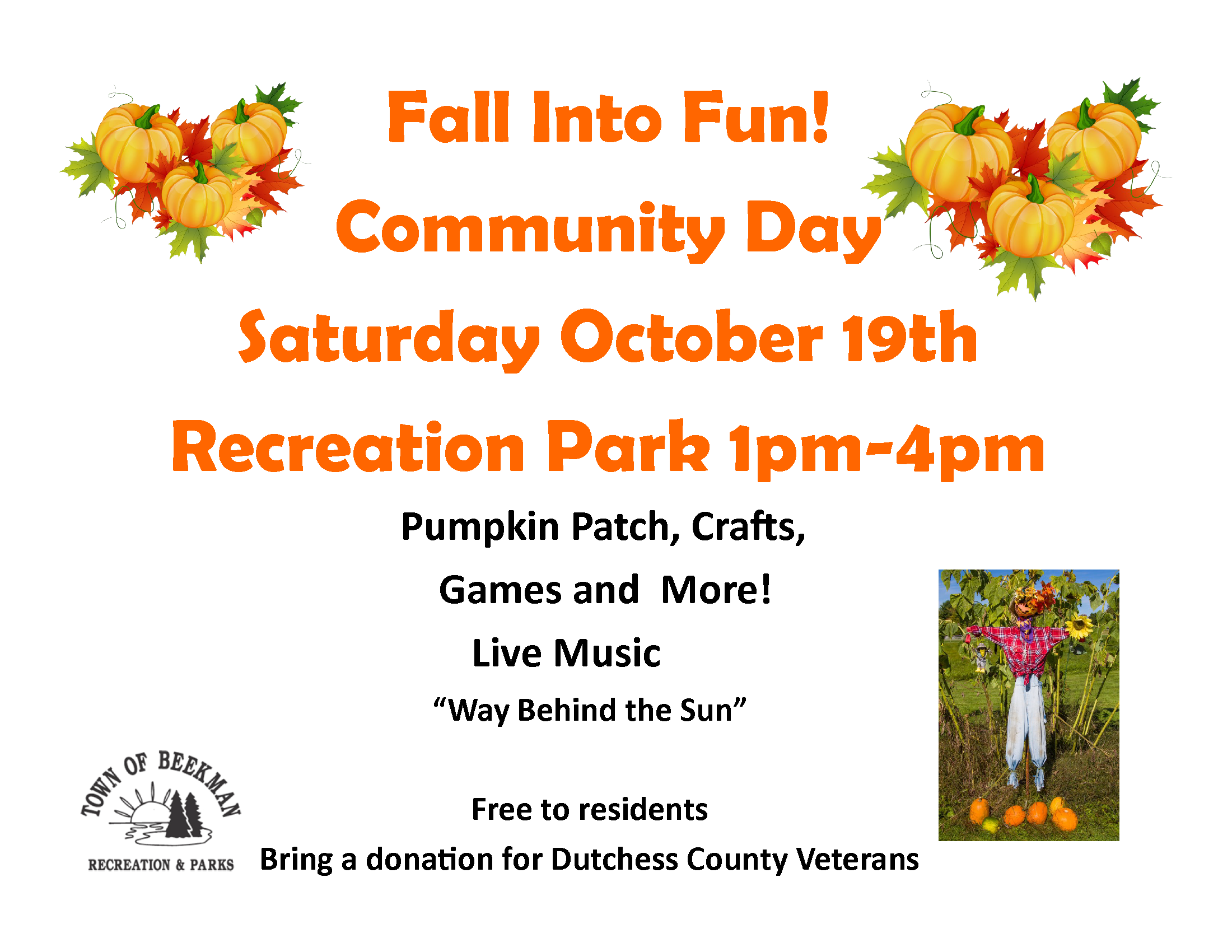 Fall Into Fun! Community Day Town of Beekman
